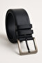Men's Belt Black 2-Piece Jeans and Fabric Trouser Belt - 3