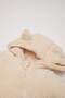 Baby Girl Newborn Beige Zippered Hat Plush Jumpsuit D6019A524Wn - 2