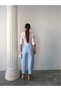 Women's Bernis Blue Balloon Pants, Elastic Waist Baggy Model Crepe Balloon Pants Hiding the Basen - 6
