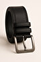 Men's Belt Black 2-Piece Jeans and Fabric Trouser Belt - 5