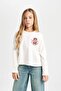 Girl's Relax Fit Crew Neck Printed Long Sleeve T-Shirt D4270A824Wn - 3