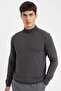 Standard Fit Regular Cut Half Turtleneck Basic Plain Knitwear Sweater A5282Ax24Au