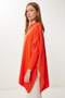 Oversized Poncho Sweater with Side Slits Dark Orange Lyy0016 - 5