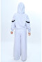 Trend Oversize Girl's 100% Cotton Garnished Hooded Tracksuit Set – Zippered Model-315 - 6