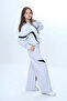 Trend Oversize Girl's 100% Cotton Garnished Hooded Tracksuit Set – Zippered Model-315