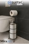 Toilet Paper Holder with Refill - Black Toilet Paper Stand - Bathroom Accessory