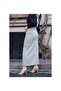 Pocket Detailed Belted Buckle Gabardine Skirt Thyme - 5