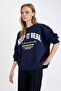 Oversize Wide Fit Crew Neck Printed Thick Sweatshirt 3166201 - 4