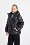 Girls' Waterproof Hooded Zipper Snap Inflatable Coat C5496A824Au - 6