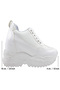 Tatyana White Stone Hidden Wedge Casual Shoes - 2