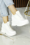 Tatyana White Stone Hidden Wedge Casual Shoes