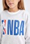 Girl's Nba Wordmark Oversize Wide Fit Crew Neck Sweatshirt C9507A824Au - 5