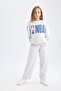 Girl's Nba Wordmark Oversize Wide Fit Crew Neck Sweatshirt C9507A824Au - 2