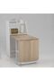Maeda 4 Seater Folding Dining Table With Storage - White/Oak - 7