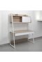 Mineo Study Desk with 2 Drawers and Sliding Door - Ash White/Oak L124xW54xH171cm - 7