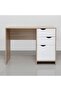 Spence Study Desk with 3 Drawers - White/Oak L100xW51xH76cm - 4