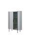 Lenwort Curio Display Cabinet - Elegant Beige/Black Engineered Wood & Stainless Steel, 118x40x160cm - 3