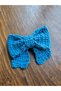 Blue Knitted Bow Buckle