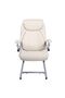 Tyrell Visitor Back Office Chair - Beige Faux Leather, Metal Frame, 1-Seater, Stylish & Comfortable - 3