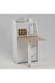 Maeda 4 Seater Folding Dining Table With Storage - White/Oak - 5