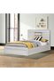 Tisley 120x200 Single Bed with underbed Storage - Light Oak/White Faux Marble L216.4xW128.5xH100cm