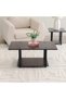 Torkay Coffee Table - Wenge Finish, Stylish Wood & PVC Design, 90x48x40.5cm, 2-Year Warranty - 2
