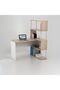 Maeda Study desk w/ Bookshelfs - White/Oak L80xW119.4xH150.7cm - 3
