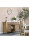 Karrisa Marble Top Buffet Table - 3 Drawer & 3 Door Cabinet in White & Natural Oak, 2-Year Warranty - 8