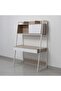 Mineo Study Desk with 2 Drawers and Sliding Door - Ash White/Oak L124xW54xH171cm - 6