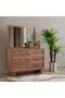 Ren Dresser with Mirror - Natural Walnut, 120x45x80cm, 2-Year Warranty - Stylish Bedroom Storage
