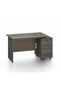 Eupen Office Desk - Grey Solid & Engineered Wood, 1 Drawer & 1 Door, 5-Year Warranty, 137x60cm - 2