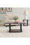 Torkay Coffee Table - Wenge Finish, Stylish Wood & PVC Design, 90x48x40.5cm, 2-Year Warranty