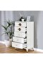 New Aloha Chest of 5 Drawers - Elegant White/Golden Storage Solution with 2-Year Warranty - 2