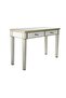 Rizza Console Table With Mirror- Glass/Beige, LED Mirror For Bathroom Vanity Setup - 5