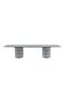 Fortville 1+10 High Gloss Dining Set - Light Grey / Brushed Light Gold - 2