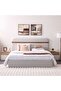 Frazer 180x200 Upholstered King Bed - White/Natural Oak L217xW205xH125cm - 2