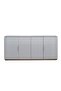 Fortville 4 Door High Gloss Sideboard in Light Grey - Stylish Engineered Wood Cabinet, 200x45x90cm - 2