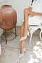 March Women's White Tulle Embroidered Detail Heel Shoes - 6