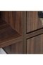 Bush 4-Door Storage Cabinet - Walnut Finish, Dureble Wood Dark Brown, 80x28x175cm - 2 Years Warranty - 4