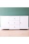 Heather White Dining Sideboard - Durable & Modern MDF Cabinet with 2-Year Warranty, 160x39x80cm - 2