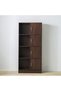 Bush 4-Door Storage Cabinet - Walnut Finish, Dureble Wood Dark Brown, 80x28x175cm - 2 Years Warranty - 2