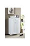 Pluto 2-Door Shoe Cabinet in Super White Stylish Storage for 19 Pairs, Engineered Wood, 80x40x120cm