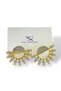 Gold Color Stone Detailed Ysx Earrings (Pair) - 2