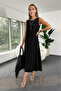 Women's Modal Fabric Midi Sleeveless Bell Dress -Black - 2