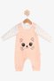 Baby Girl Gardener Badili Cat Heart Printed Twill Fabric Long Sleeve 0-3-6-9Months - 3