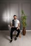 Interview 0 Collar Rayon Thin Knitwear Black White T-Shirt - 7