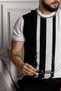 Interview 0 Collar Rayon Thin Knitwear Black White T-Shirt - 6