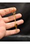 Gold Color Stone C Letter Tiger Eye Keychain Charm - 3