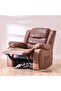 Mina 1 Seater Manual Air Leather Recliner with Cupholder and Pockets - Brown - 6