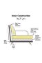 Palace 3 Seater Fabric Sofa - Ivory/Brown L230xW104xH70cm - 5